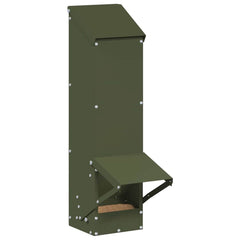 vidaXL Chicken Feeder Olive Green 13 x 12 x 51 cm Cold-Rolled Steel 3