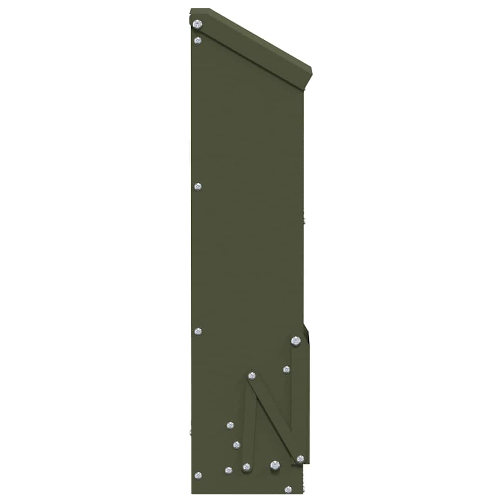 vidaXL Chicken Feeder Olive Green 13 x 12 x 51 cm Cold-Rolled Steel 6