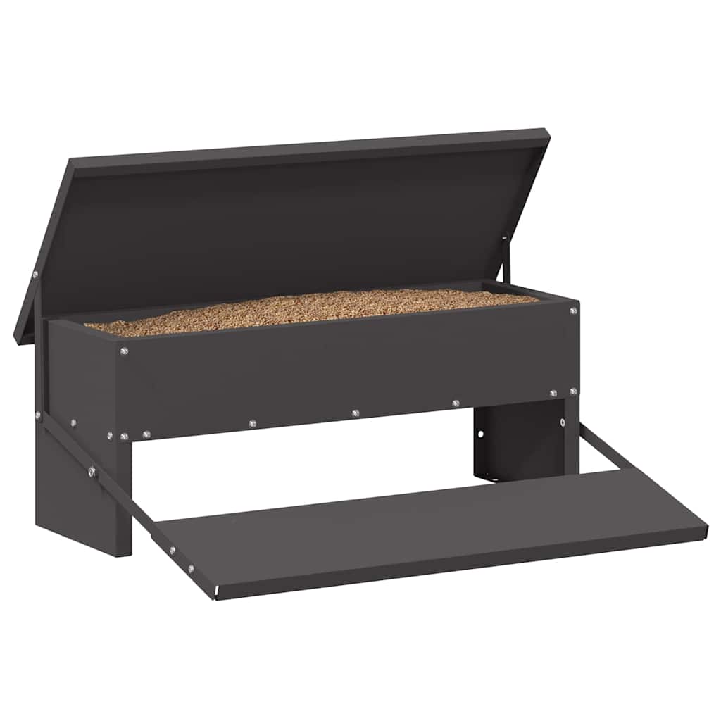 vidaXL Chicken Treadle Feeder Black 48.5 x 39.5 x 19 cm 5 kg 3