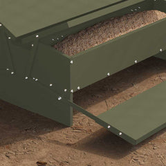 Chicken Treadle Feeder 75 x 53 x 20.5 cm 10 kg Olive green