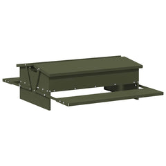 Chicken Treadle Feeder 75 x 53 x 20.5 cm 10 kg Olive green