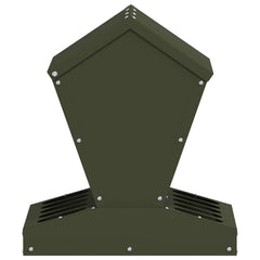 vidaXL Chicken Feeder Olive Green 40 x 40 x 45 cm Cold-Rolled Steel 6