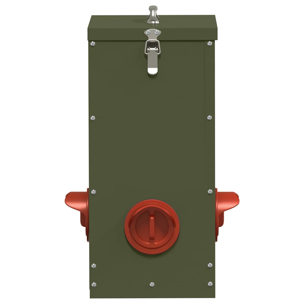 vidaXL Chicken Feeder Olive Green 32.5 x 20.5 x 43 cm 25 kg 5