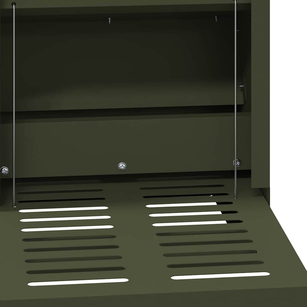 vidaXL Chicken Treadle Feeder Olive Green 25 x 42 x 40 cm 4 kg 6