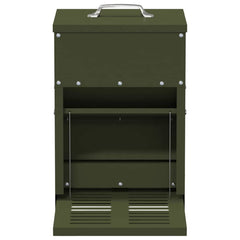 vidaXL Chicken Treadle Feeder Olive Green 25 x 42 x 40 cm 4 kg 4