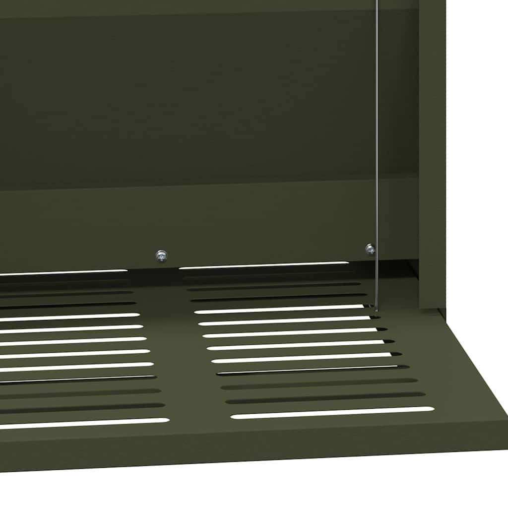 vidaXL Chicken Treadle Feeder Olive Green 33 x 42 x 40 cm 10 kg 6