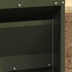 vidaXL Chicken Treadle Feeder Olive Green 33 x 42 x 40 cm 10 kg 3
