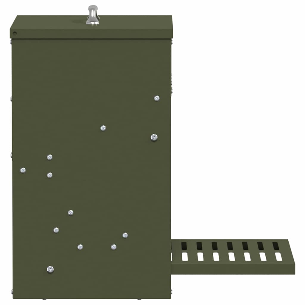 vidaXL Chicken Treadle Feeder Olive Green 33 x 42 x 40 cm 10 kg 5