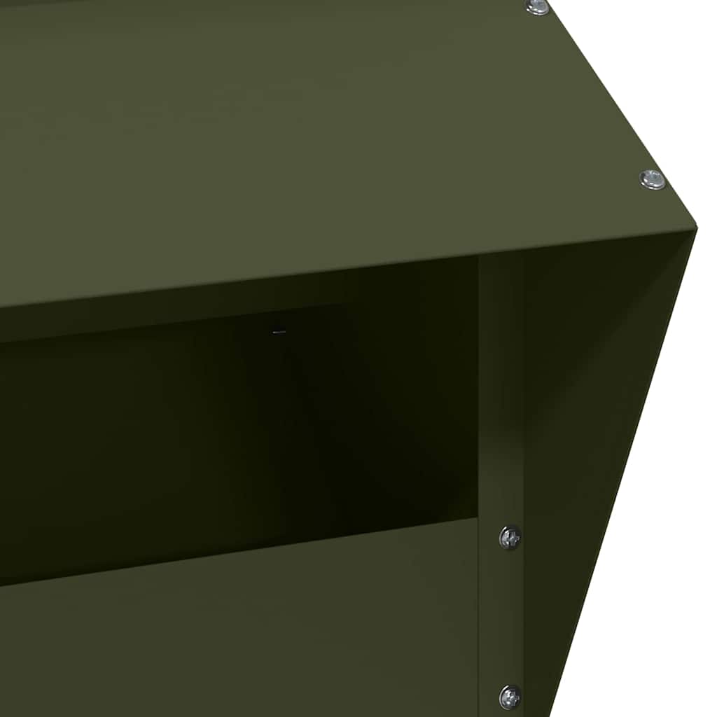 vidaXL Chicken Feeder Olive Green 35 x 30.5 x 43.5 cm 6
