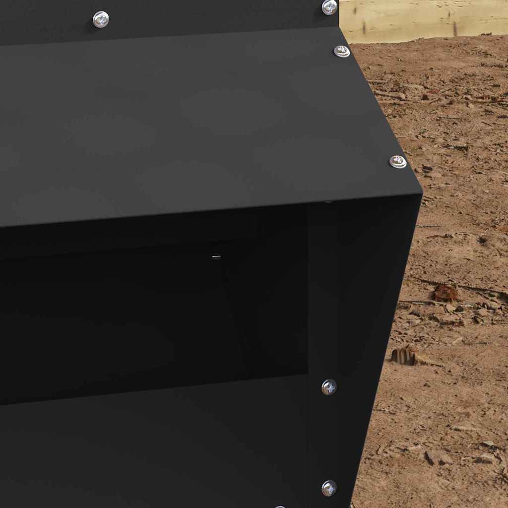 vidaXL Chicken Feeder Black 20 x 25 x35 cm Cold-Rolled Steel 3