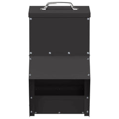 vidaXL Chicken Feeder Black 20 x 25 x35 cm Cold-Rolled Steel 4