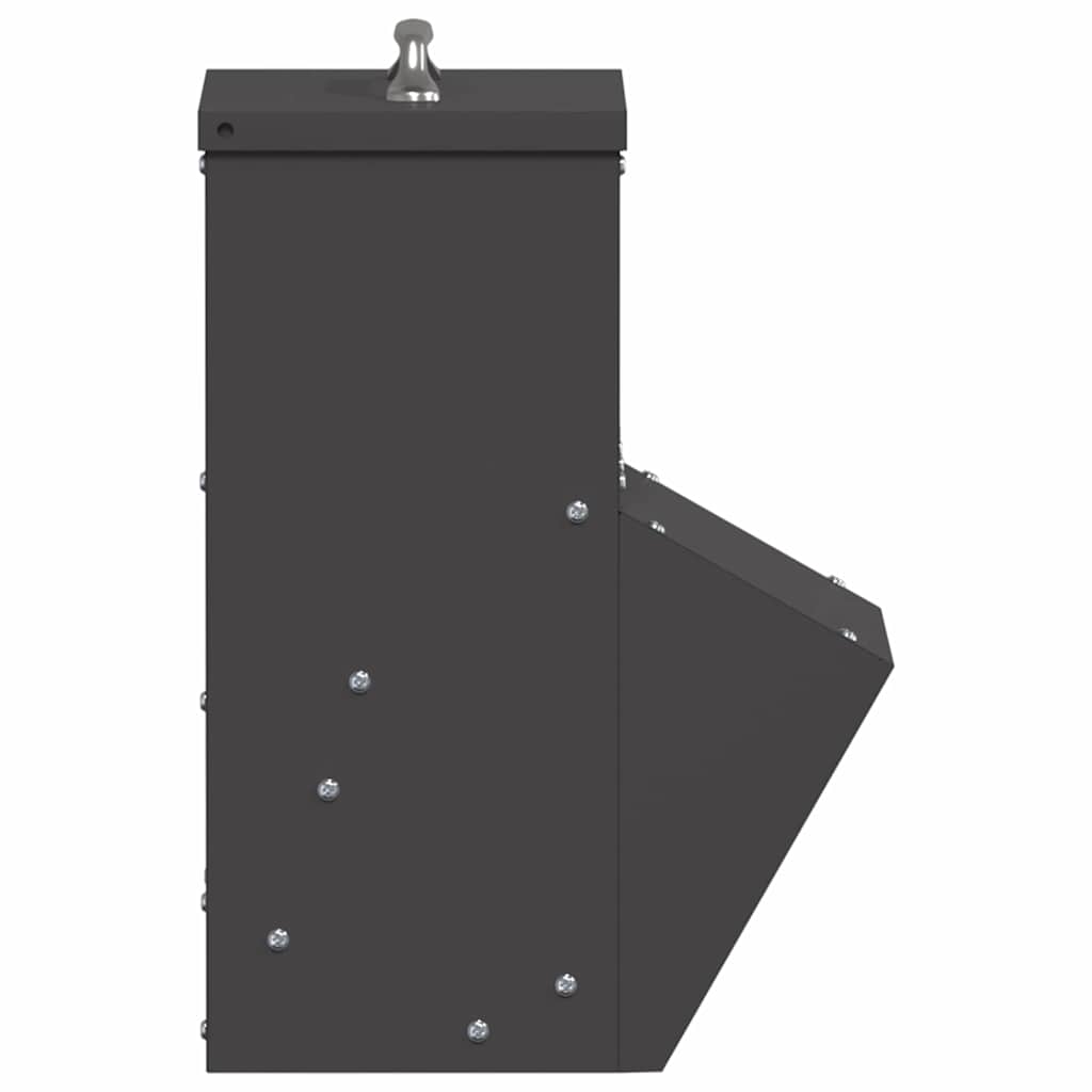 vidaXL Chicken Feeder Black 20 x 25 x35 cm Cold-Rolled Steel 5