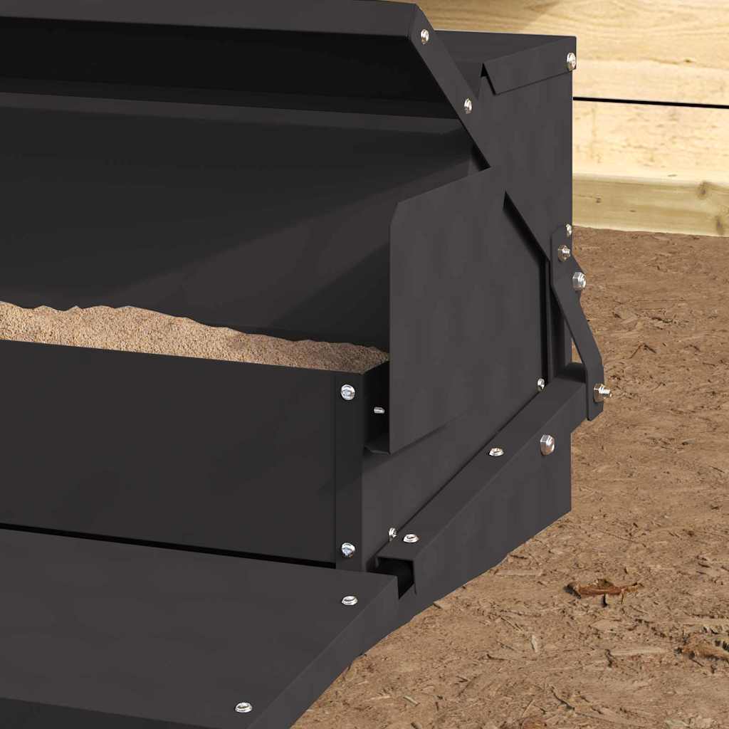 vidaXL Chicken Treadle Feeder Black 50 x 40 x 29 cm 2 kg 4