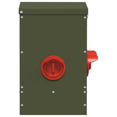 vidaXL Chicken Feeder 2 Olive Green 40.5 x 25 x 38 cm 20 kg 6
