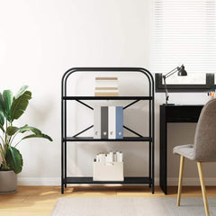 vidaXL Bookshelf 3-Tier 80 x 30 x 109 cm Engineered wood Black Oak 4