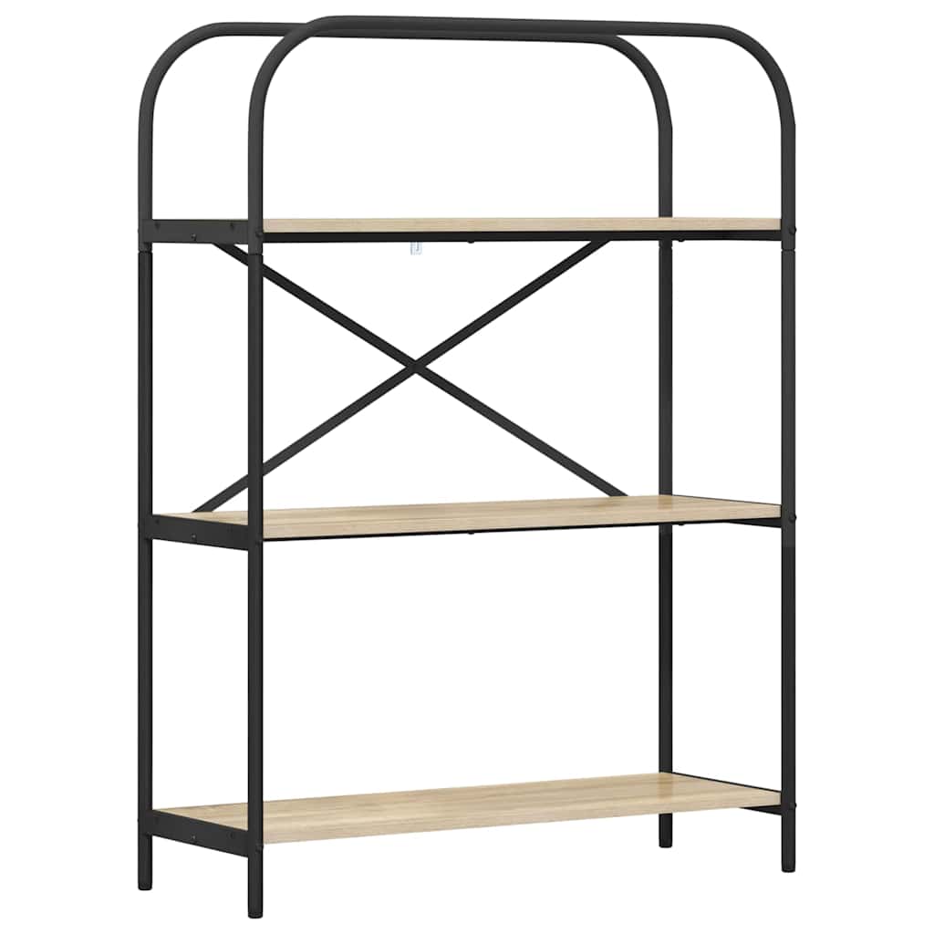 vidaXL Bookshelf 3-Tier 80 x 30 x 109 cm Engineered wood Sonoma Oak 2