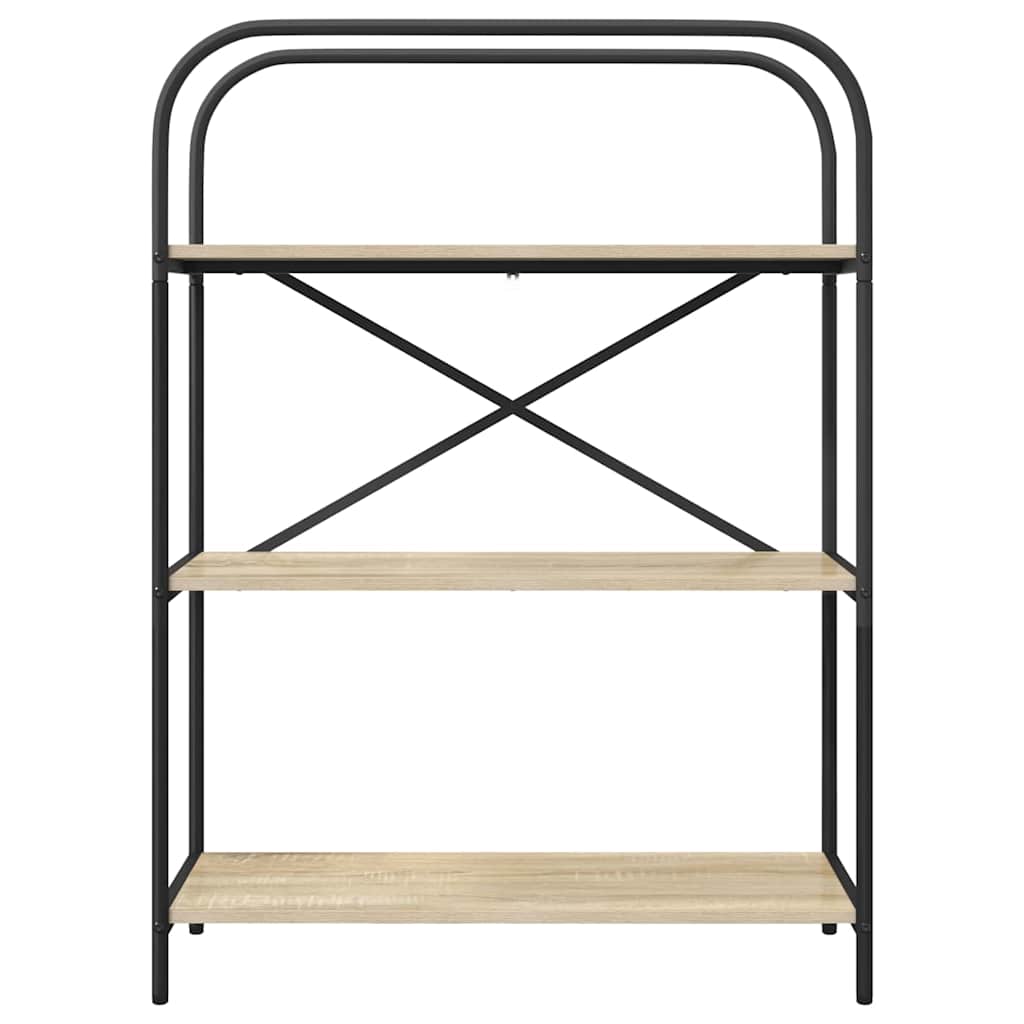 vidaXL Bookshelf 3-Tier 80 x 30 x 109 cm Engineered wood Sonoma Oak 5