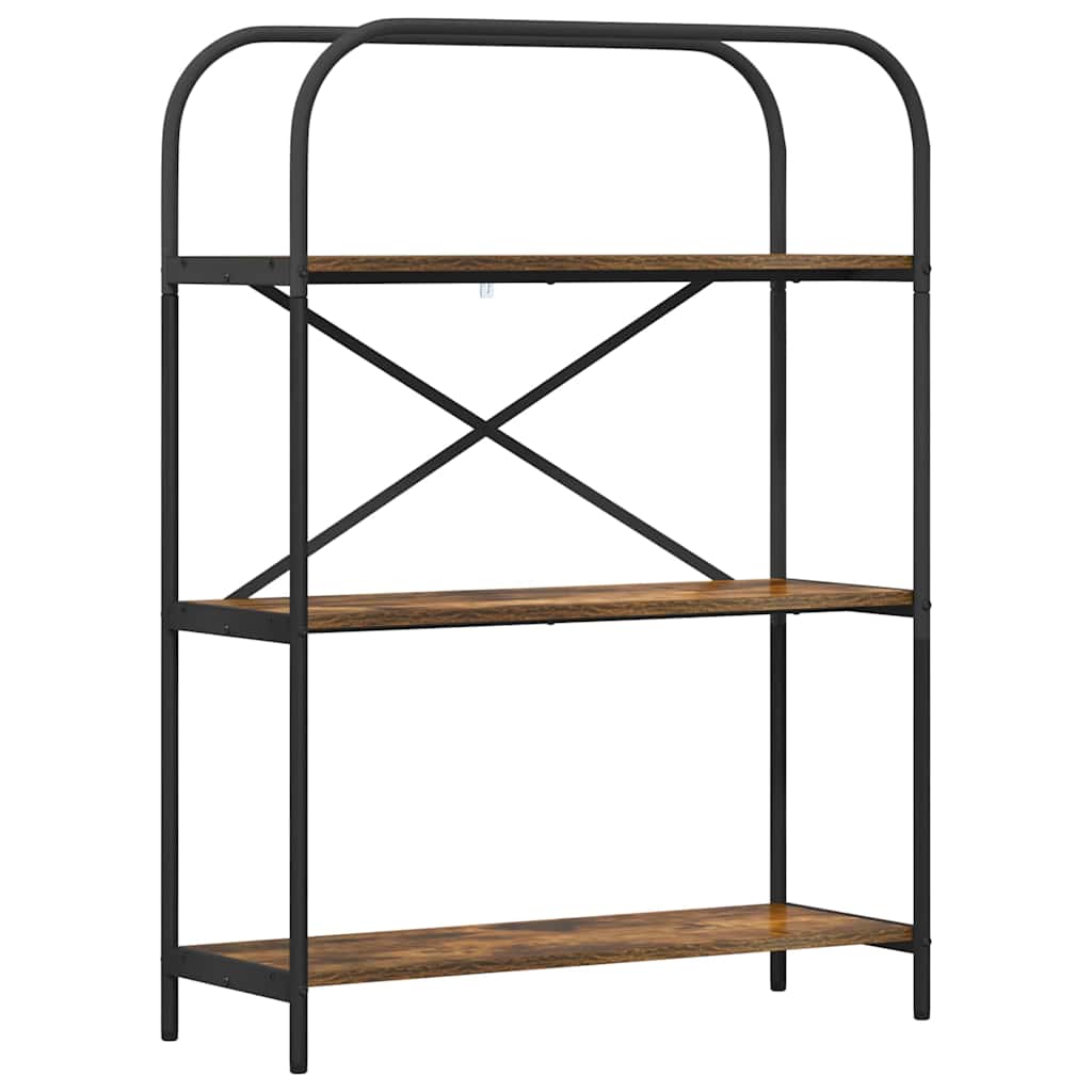 vidaXL Bookshelf 3-Tier 80 x 30 x 109 cm Engineered wood Smoked Oak 2