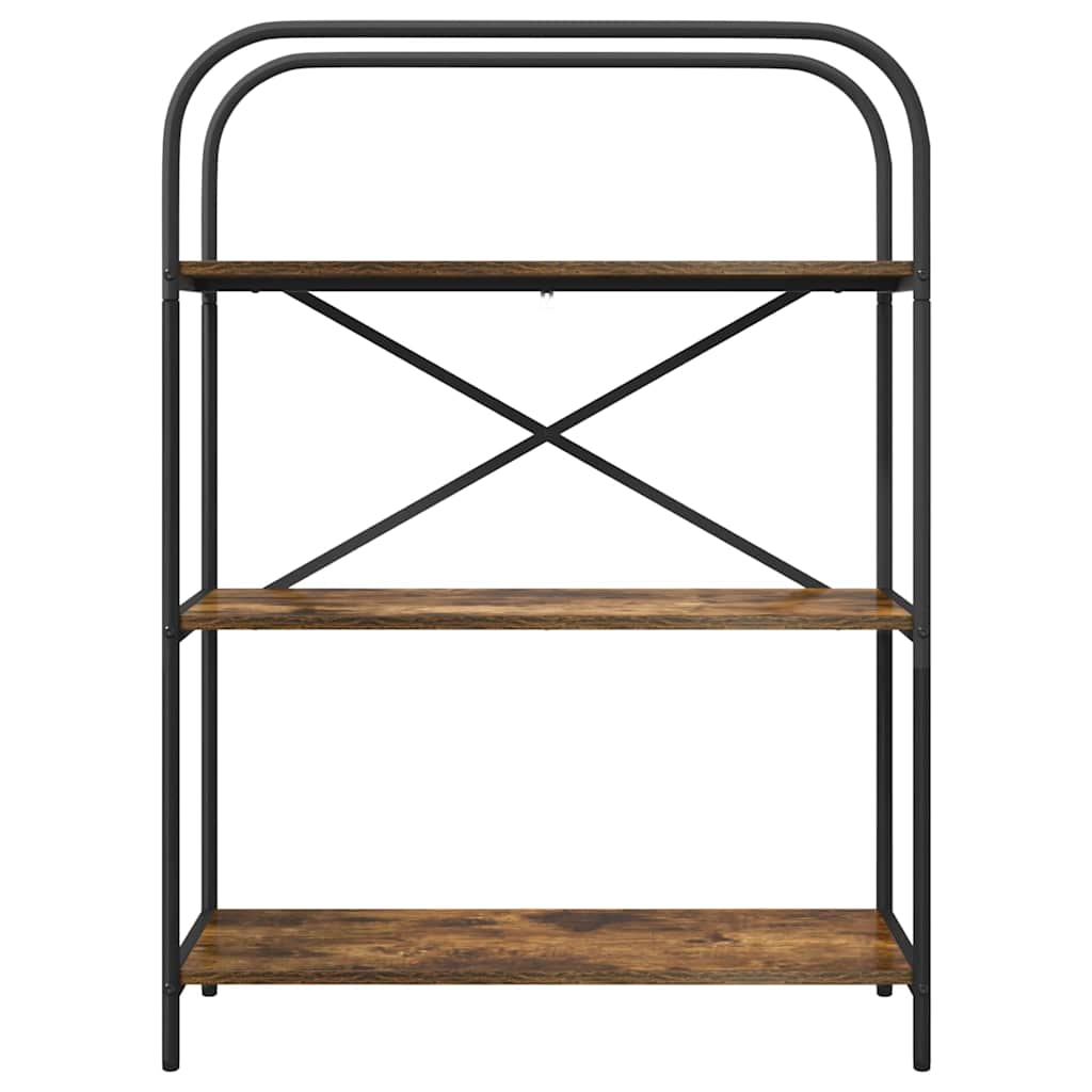 vidaXL Bookshelf 3-Tier 80 x 30 x 109 cm Engineered wood Smoked Oak 5