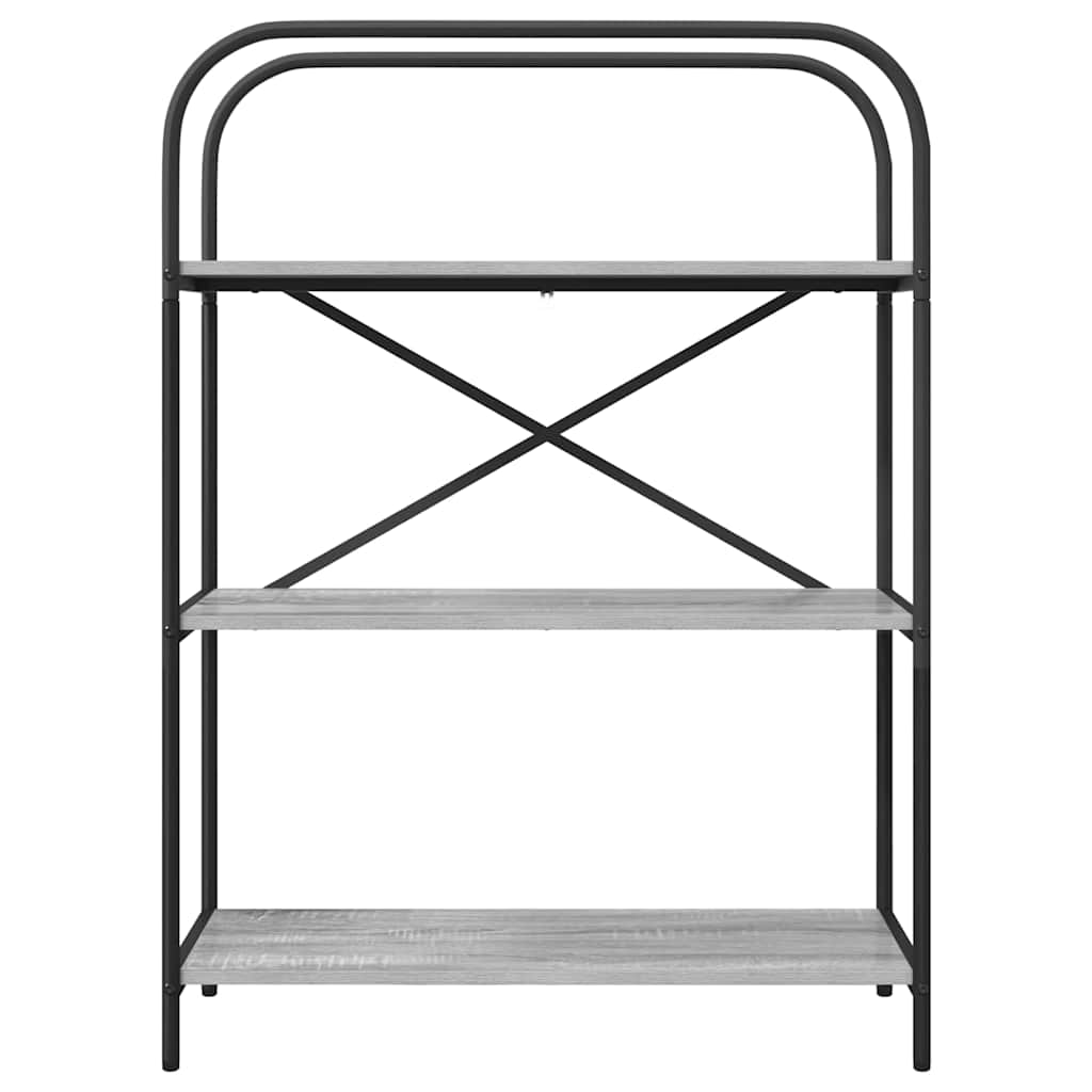 vidaXL Bookshelf 3-Tier 80 x 30 x 109 cm Engineered wood Grey Sonoma 5