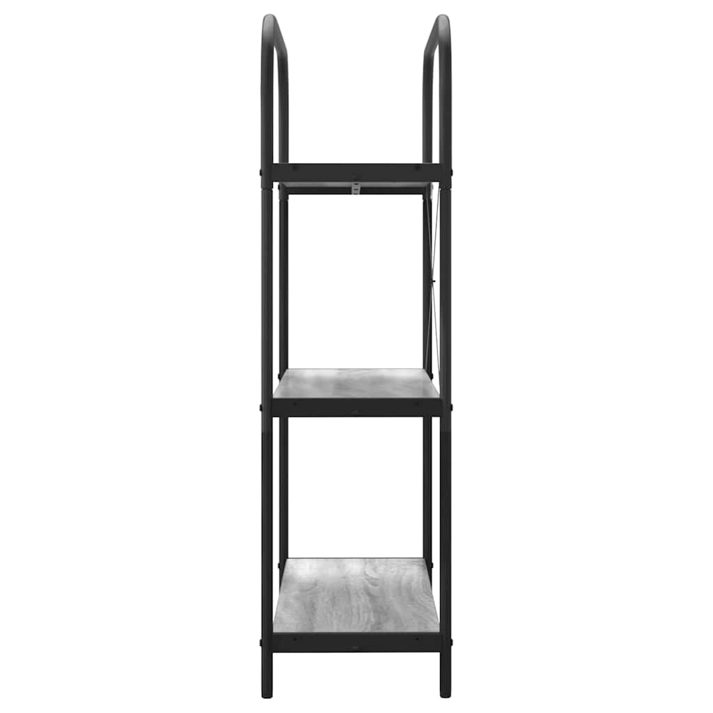 vidaXL Bookshelf 3-Tier 80 x 30 x 109 cm Engineered wood Grey Sonoma 6