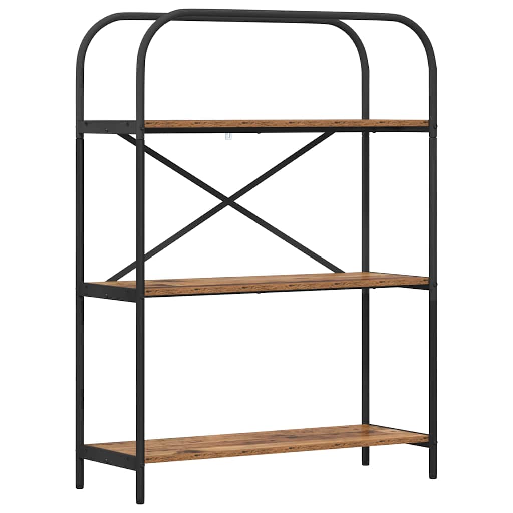 vidaXL Bookshelf 3-Tier 80 x 30 x 109 cm Engineered wood Old Wood 2