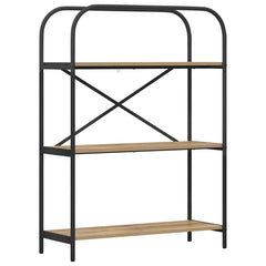 vidaXL Bookshelf 3-Tier 80 x 30 x 109 cm Engineered wood Artisan Oak 2
