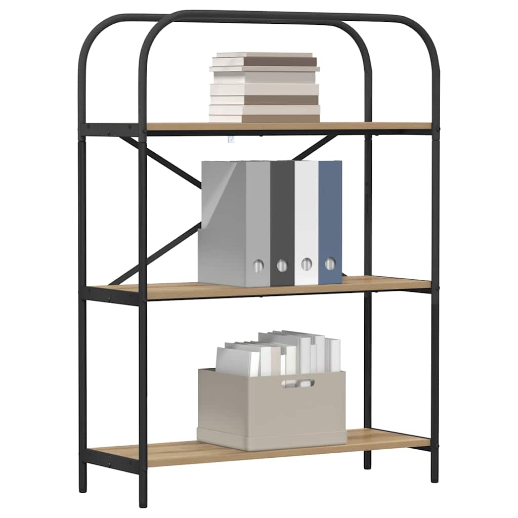 vidaXL Bookshelf 3-Tier 80 x 30 x 109 cm Engineered wood Artisan Oak 3