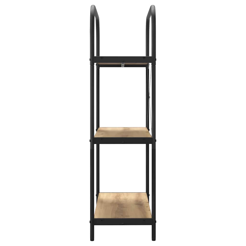 vidaXL Bookshelf 3-Tier 80 x 30 x 109 cm Engineered wood Artisan Oak 6