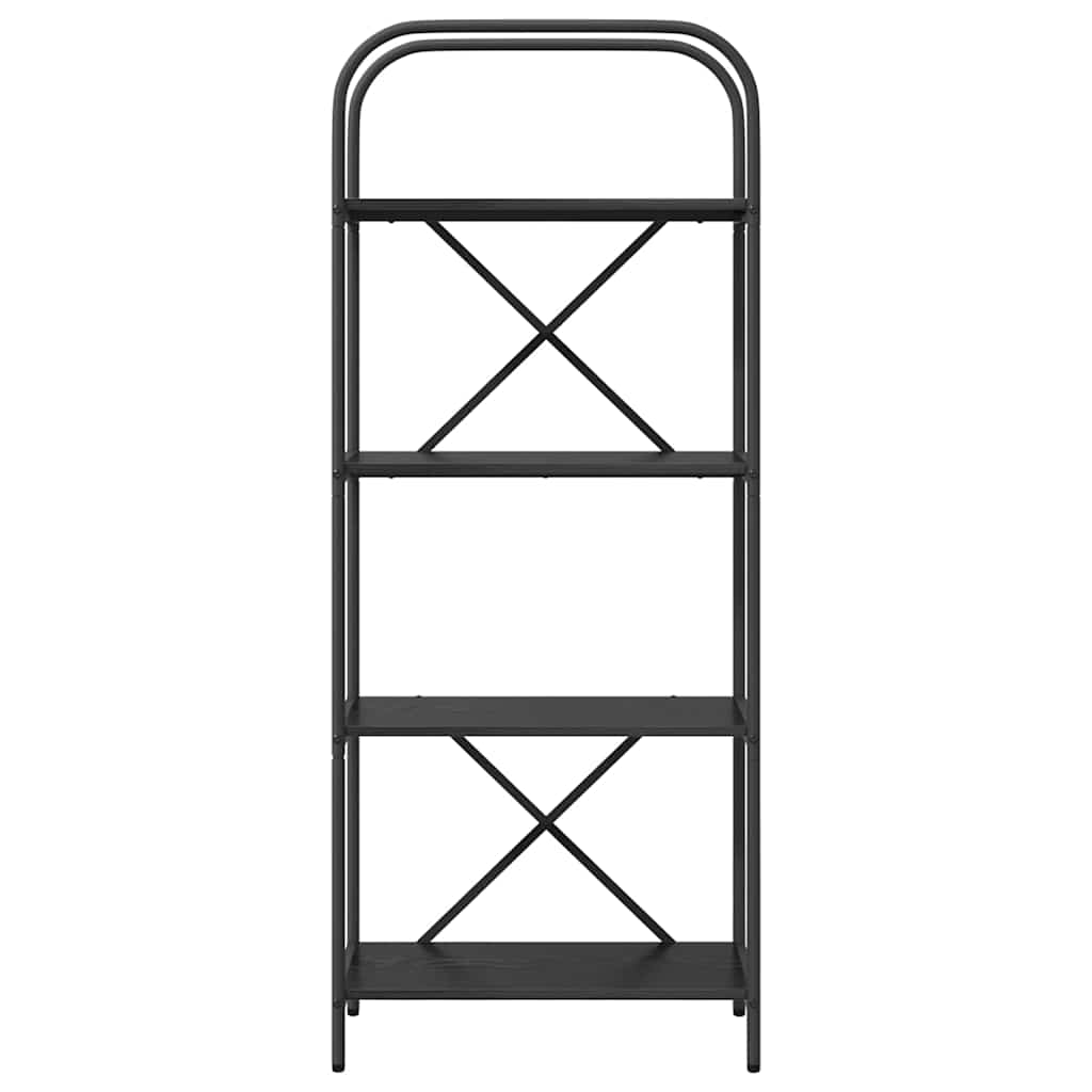 vidaXL Bookshelf 4-Tier 60 x 30 x 146 cm Engineered wood Black Oak 5