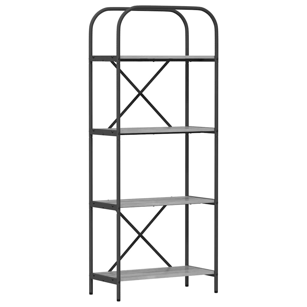 vidaXL Bookshelf 4-Tier 60 x 30 x 146 cm Engineered wood Grey Sonoma 2