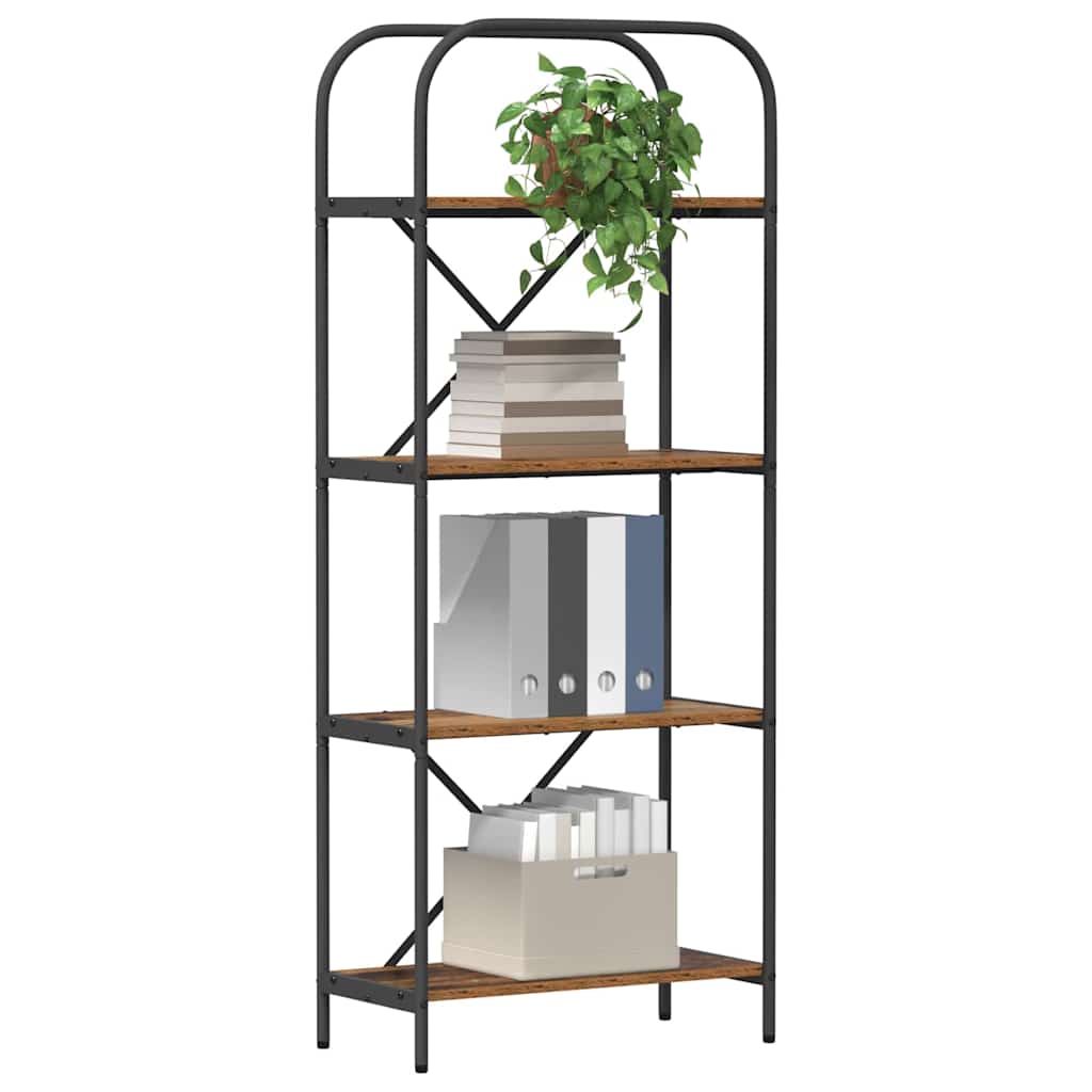 vidaXL Bookshelf 4-Tier 60 x 30 x 146 cm Engineered wood Old Wood 3