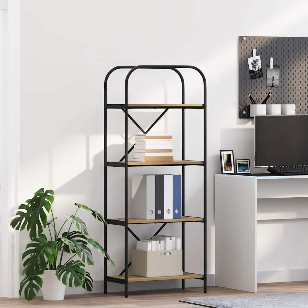 vidaXL Bookshelf 4-Tier 60 x 30 x 146 cm Engineered wood Artisan Oak 1