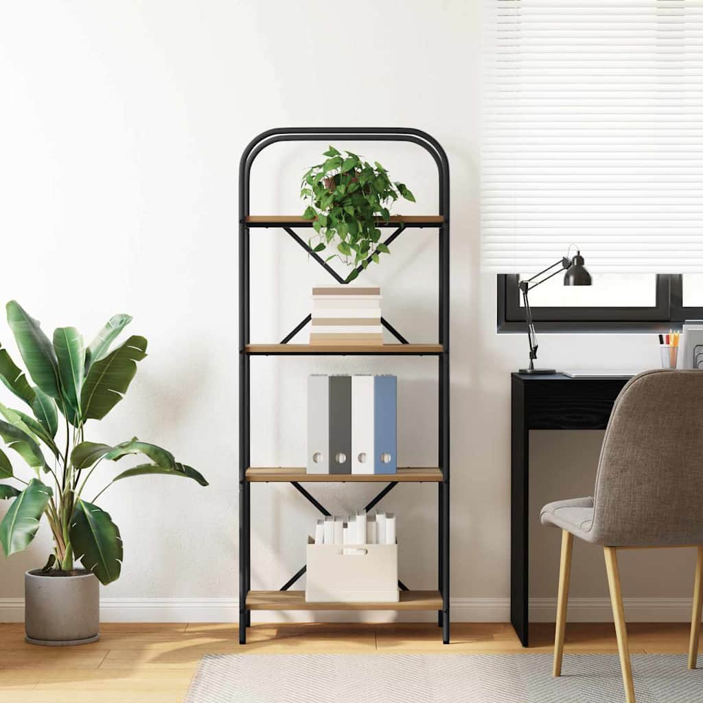 vidaXL Bookshelf 4-Tier 60 x 30 x 146 cm Engineered wood Artisan Oak 4