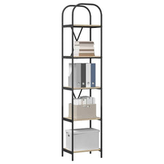 vidaXL Bookshelf 5-Tier 40 x 30 x 183 cm Engineered wood Sonoma Oak 3