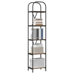 vidaXL Bookshelf 5-Tier 40 x 30 x 183 cm Engineered wood Smoked Oak 3