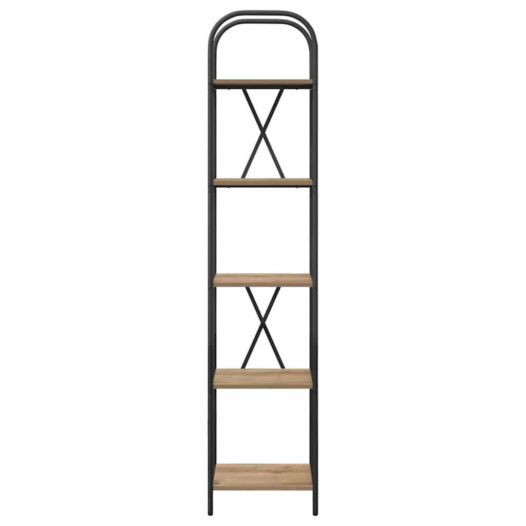 vidaXL Bookshelf 5-Tier 40 x 30 x 183 cm Engineered wood Artisan Oak 5
