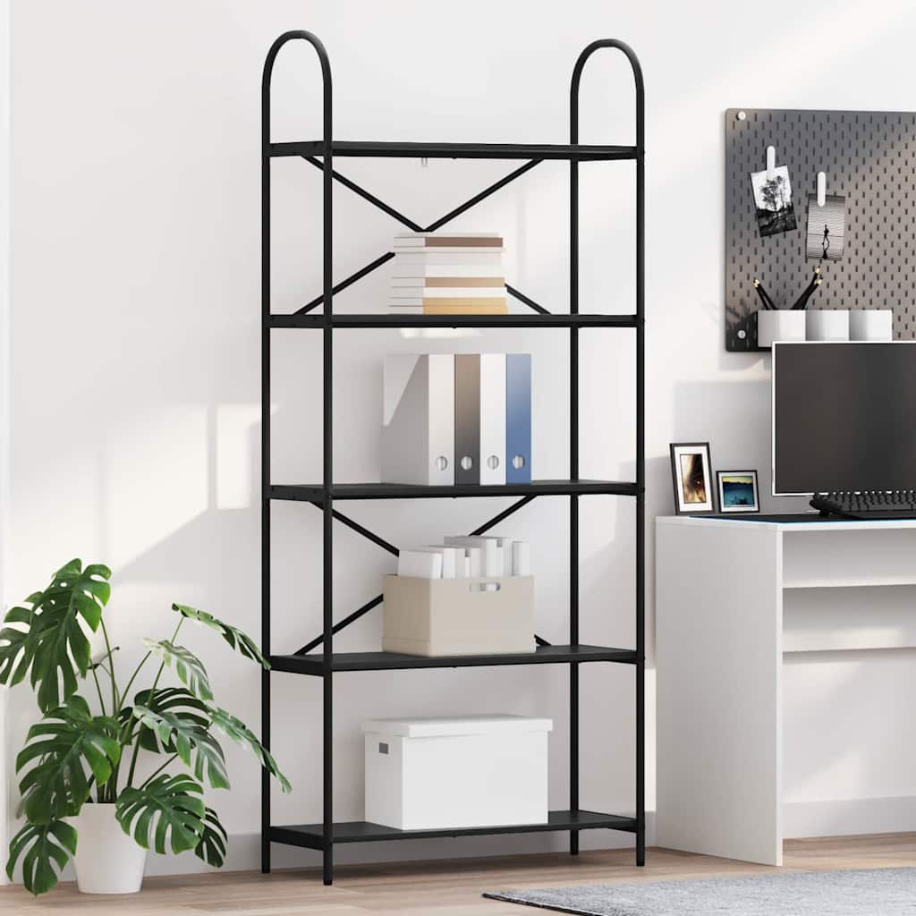 vidaXL Bookshelf 5-Tier Engineered wood Width 80 cm