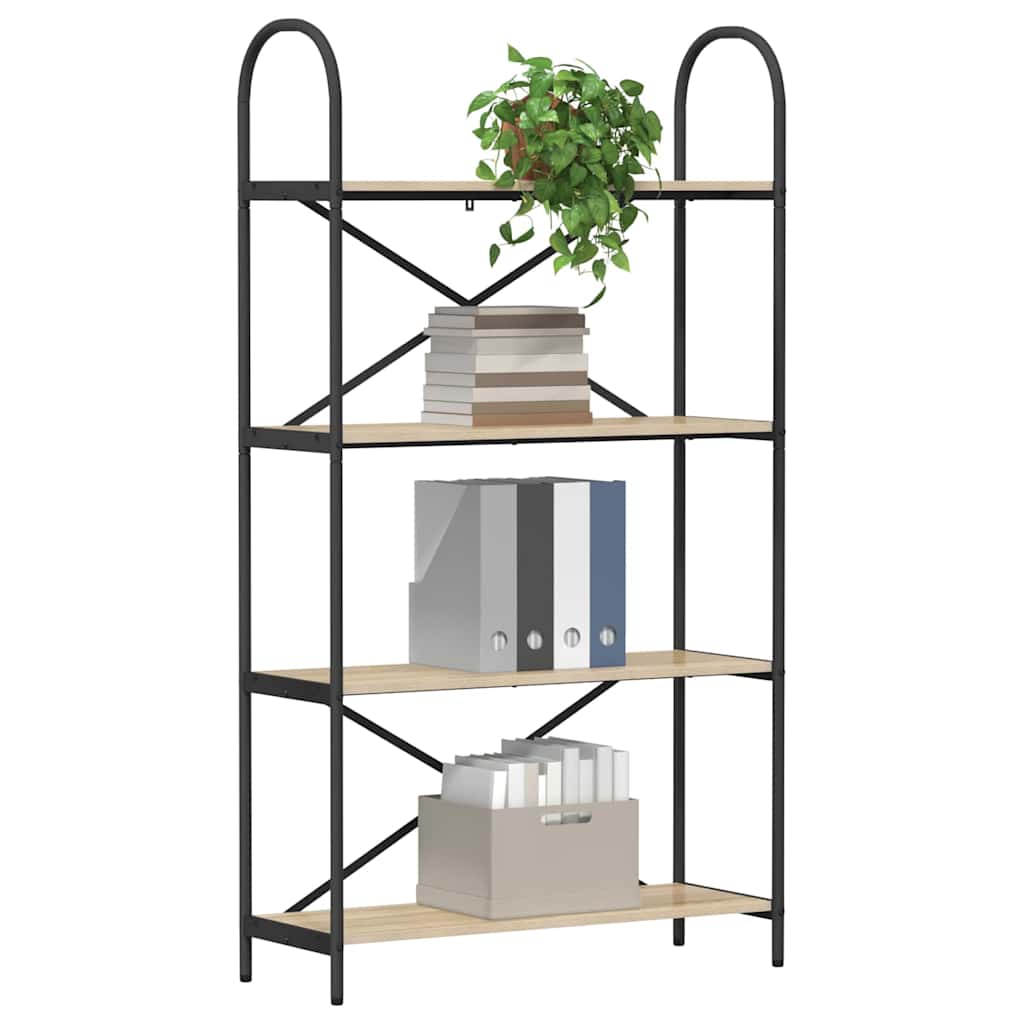 vidaXL Bookshelf 4-Tier 80 x 30 x 146 cm Engineered wood Sonoma Oak 3