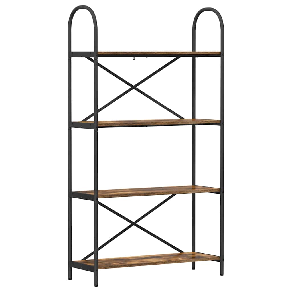 vidaXL Bookshelf 4-Tier 80 x 30 x 146 cm Engineered wood Smoked Oak 2