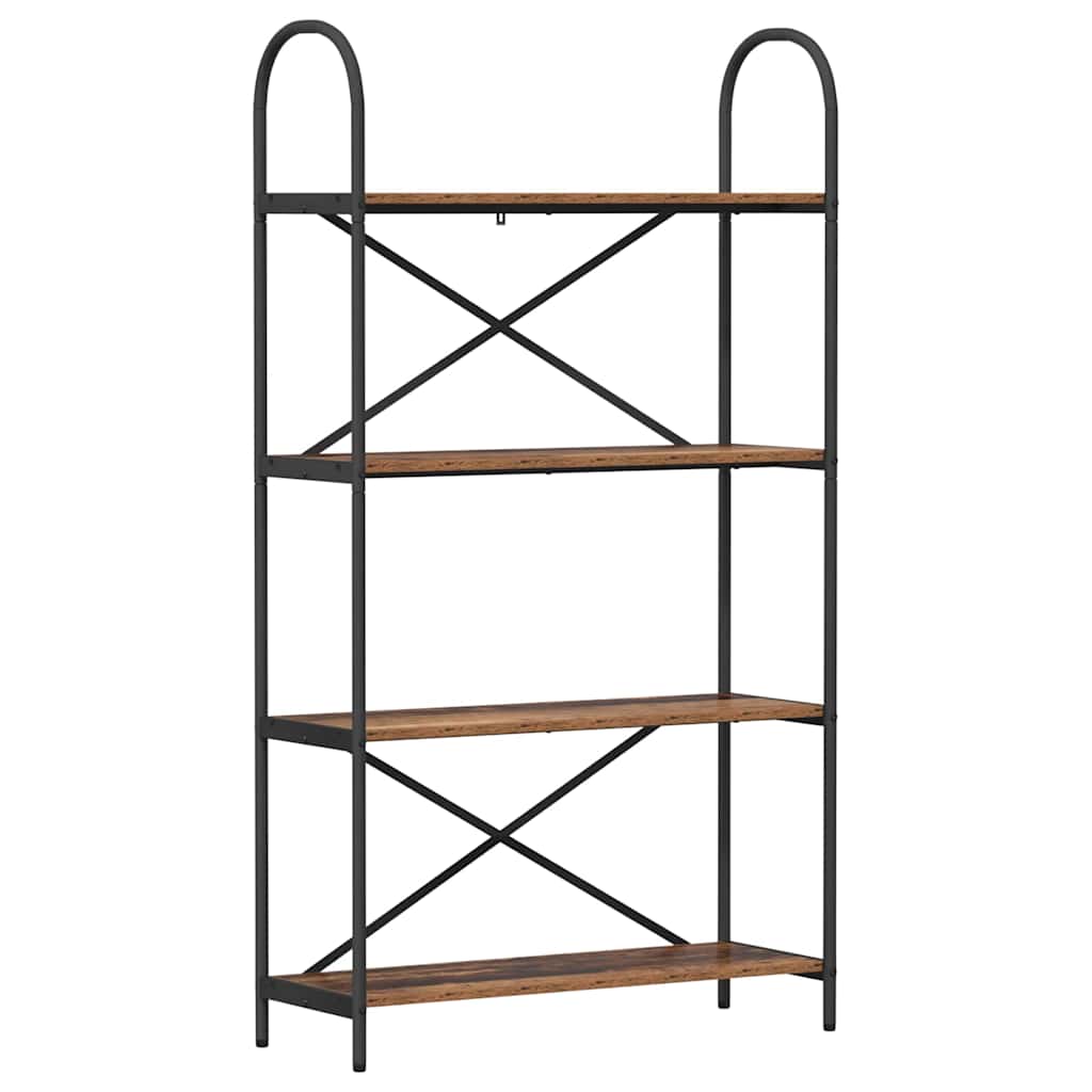 vidaXL Bookshelf 4-Tier 80 x 30 x 146 cm Engineered wood Old Wood 2