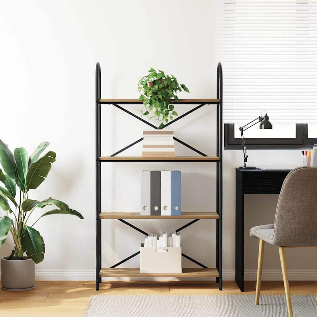 vidaXL Bookshelf 4-Tier 80 x 30 x 146 cm Engineered wood Artisan Oak 4