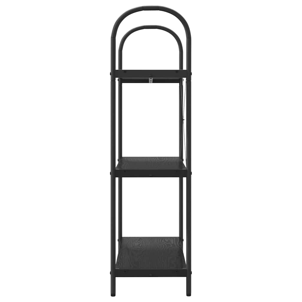 vidaXL Bookshelf 3-Tier 80 x 30 x 109 cm Engineered wood Black Oak 6