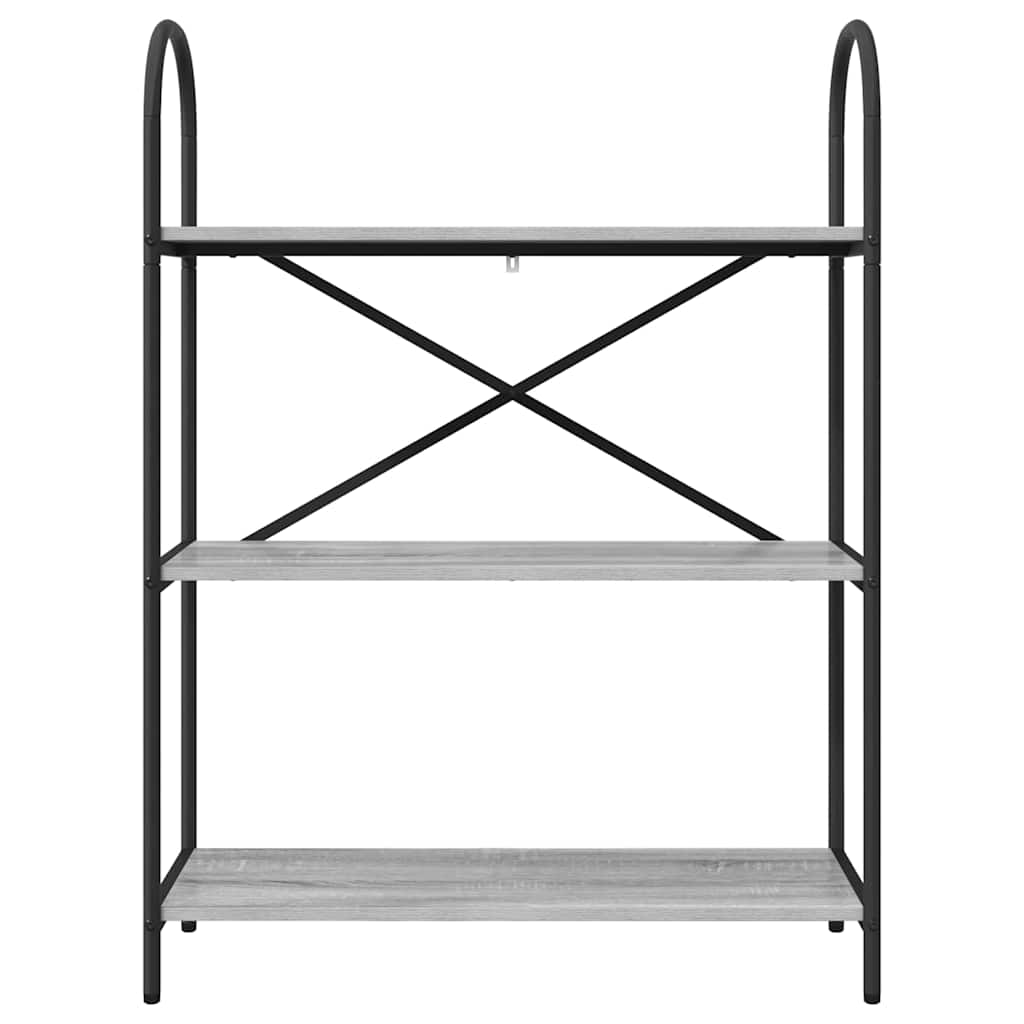 vidaXL Bookshelf 3-Tier 80 x 30 x 109 cm Engineered wood Grey Sonoma 5