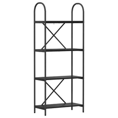 vidaXL Bookshelf 4-Tier 60 x 30 x 146 cm Engineered wood Black Oak 2