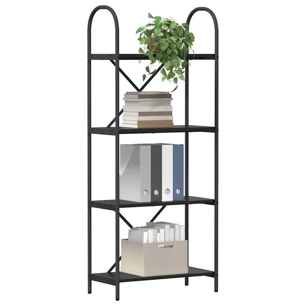 vidaXL Bookshelf 4-Tier 60 x 30 x 146 cm Engineered wood Black Oak 3