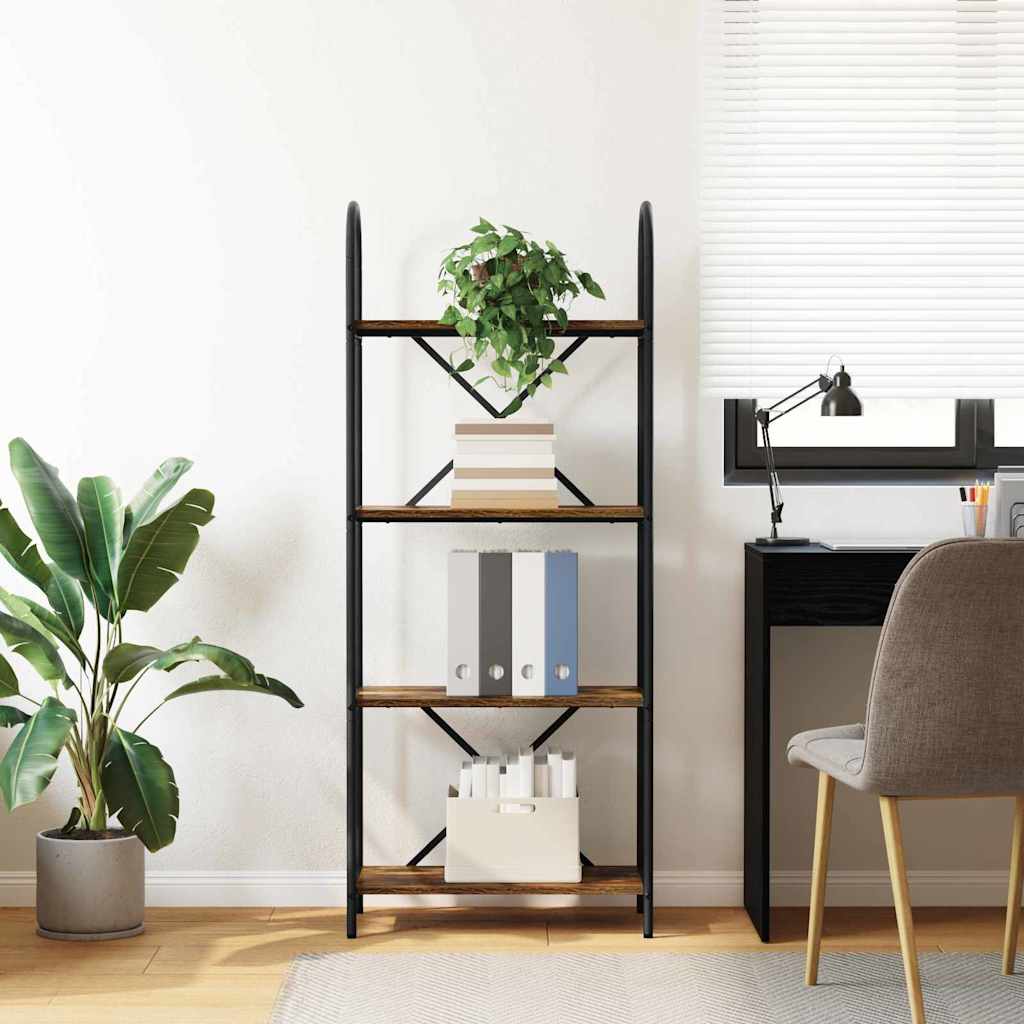 vidaXL Bookshelf 4-Tier 60 x 30 x 146 cm Engineered wood Smoked Oak 4