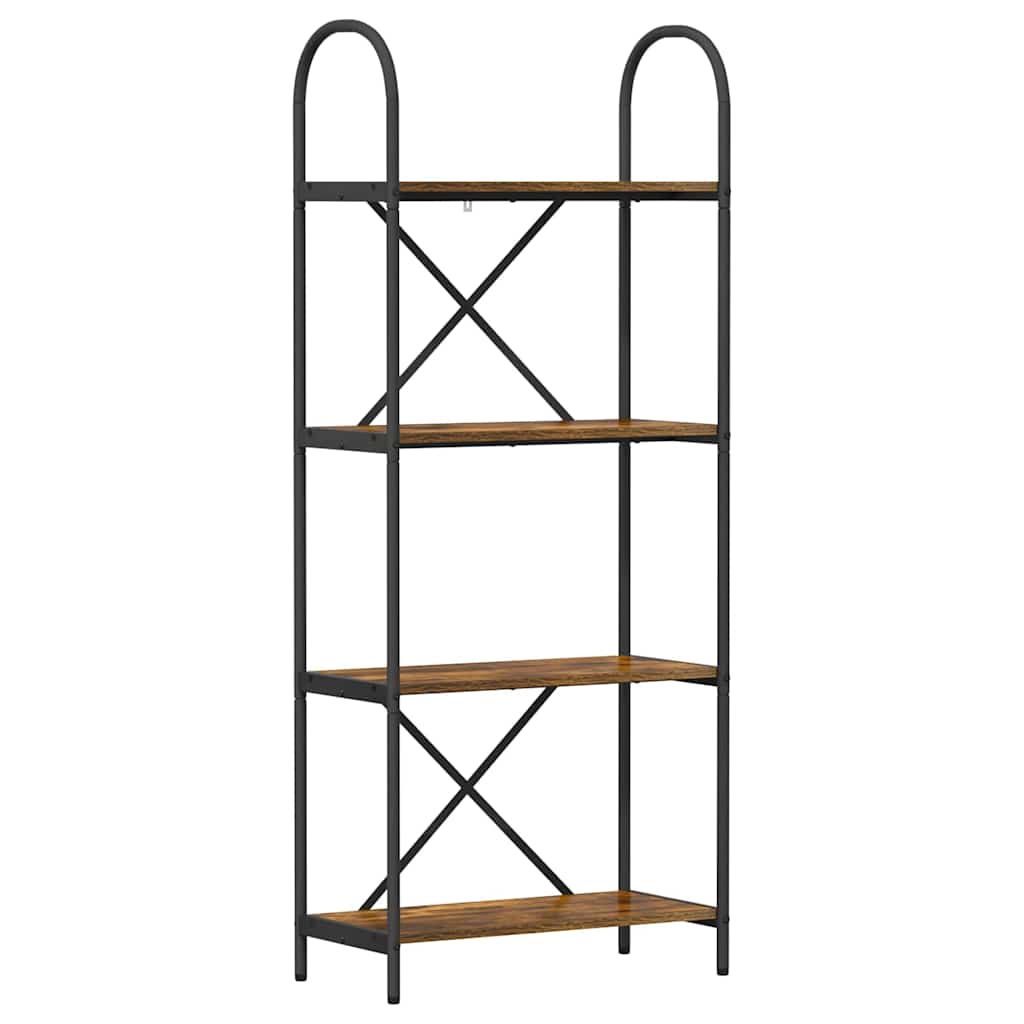 vidaXL Bookshelf 4-Tier 60 x 30 x 146 cm Engineered wood Smoked Oak 2