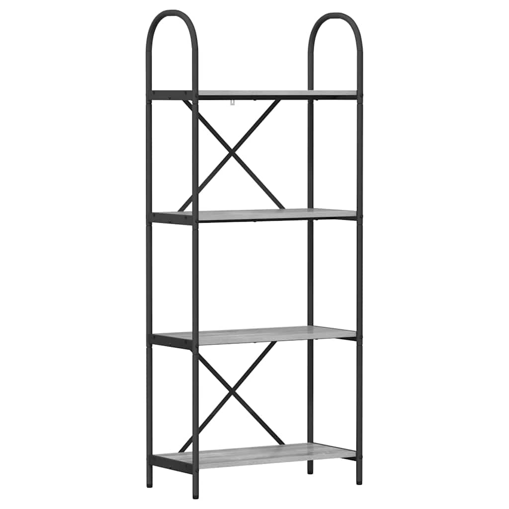 vidaXL Bookshelf 4-Tier 60 x 30 x 146 cm Engineered wood Grey Sonoma 2