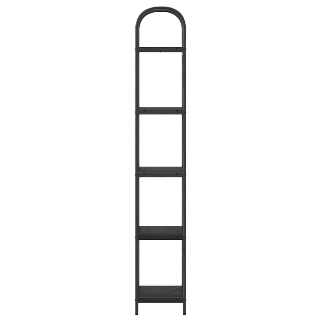 vidaXL Bookshelf 5-Tier 40 x 30 x 183 cm Engineered wood Black Oak 6